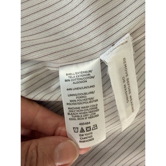 LOFT Linen Cotton One Button Chambray Blazer Women’s Size 10 Blue Work Jacket - Picture 9 of 9